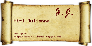 Hiri Julianna névjegykártya