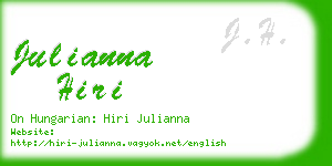 julianna hiri business card